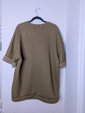 Free People Beach Green Sweater Beach Coverup S Boho Travel Coastal Nautical